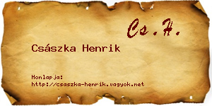 Császka Henrik névjegykártya