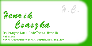 henrik csaszka business card